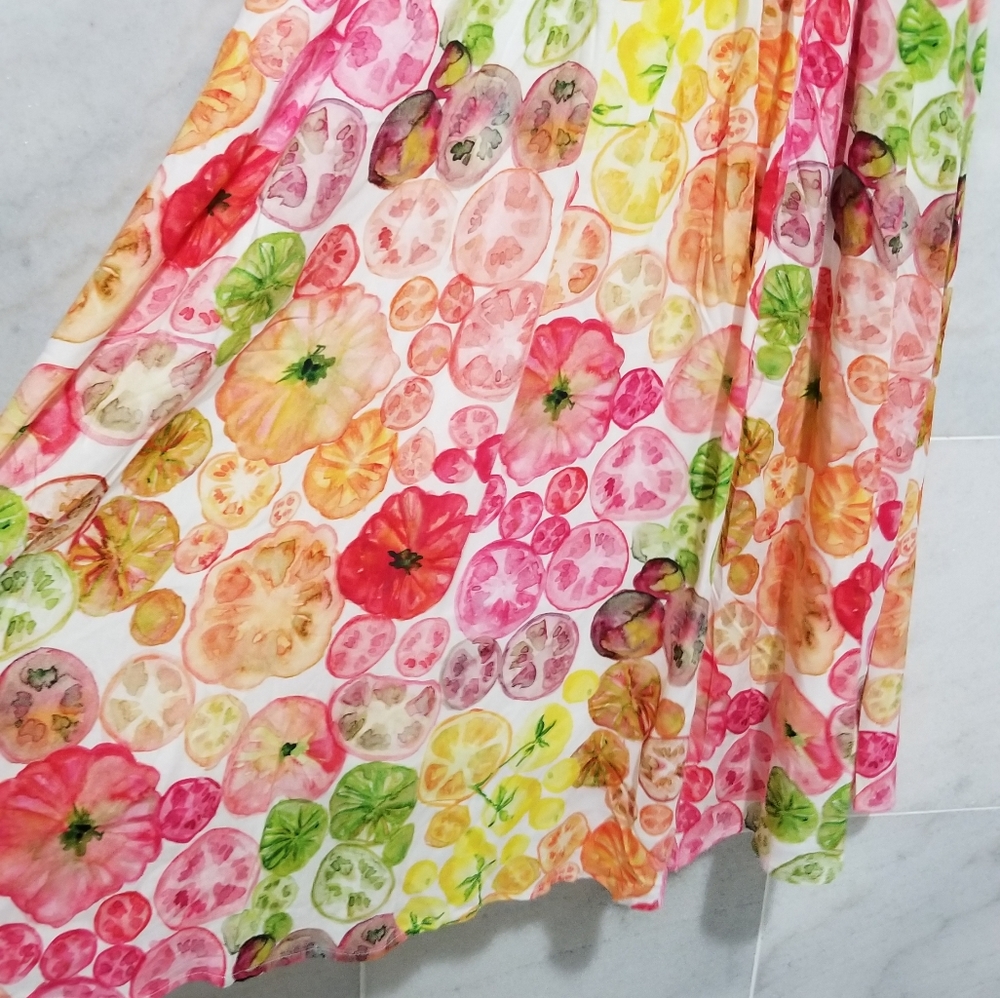 Modcloth Heirloom Tomato Print Pocket Midi Skirt xxs - Picture 4 of 8